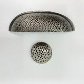Pewter Hammered Knob & Cup Handle Cabinet - Drawer Pull Door Knob Kitchen Replacement Knob