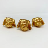 Gold Metal Dog's Head Shaped Knob. Stylish, Unique Design in Gold Finish for Cabinets, Drawers, & Furniture with a Bold, Animal-Inspired Accent