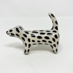 Black & White Spotted Dog Knob. Handcrafted Ceramic Decorative Knob for Cabinets, Drawers, and Furniture