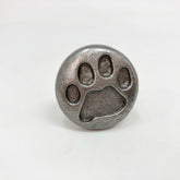 Antique Pewter Dog / Cat / Animal Paw Print Pet Knob for Cabinets, Drawers, & Furniture