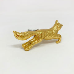 Running Fox Woodland Knob in Gold. Elegant, Nature-Inspired Design with a Gold Finish for Cabinets, Drawers, & Furniture