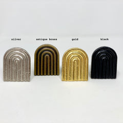 Large Vintage Art Deco Arch Iron Knob. Classic, Timeless Design with Bold Arch Detail for Cabinets, Drawers, & Furniture