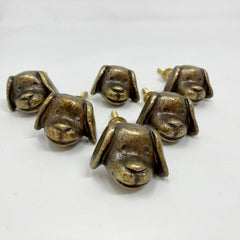 Dog's Head Knob in Antique Bronze Metal. Charming, Detailed Animal-Inspired Design for Cabinets, Drawers, & Furniture with a Vintage Touch