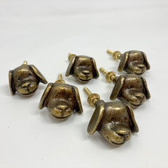 Dog's Head Knob in Antique Bronze Metal. Charming, Detailed Animal-Inspired Design for Cabinets, Drawers, & Furniture with a Vintage Touch