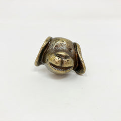 Dog's Head Knob in Antique Bronze Metal. Charming, Detailed Animal-Inspired Design for Cabinets, Drawers, & Furniture with a Vintage Touch