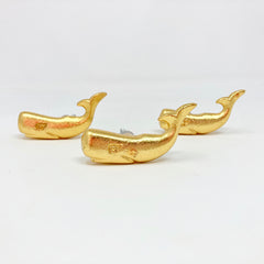 Gold Whale Metal Knob. Unique, Detailed Whale Design in Luxurious Gold Finish for Cabinets, Drawers, & Furniture with a Bold, Ocean-Inspired Touch