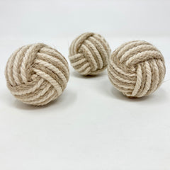 Jute Rope Natural & White Knob. Stylish, Eco-Friendly Design for Nurseries, Cabinets, & Drawers with a Soft, Rustic Touch