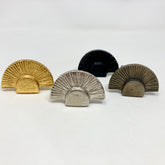 Art Deco Metal Half Fan Knob. Elegant Vintage-Inspired Cabinet & Drawer Hardware for Retro Home Décor, Furniture Renovation, and Interior Design