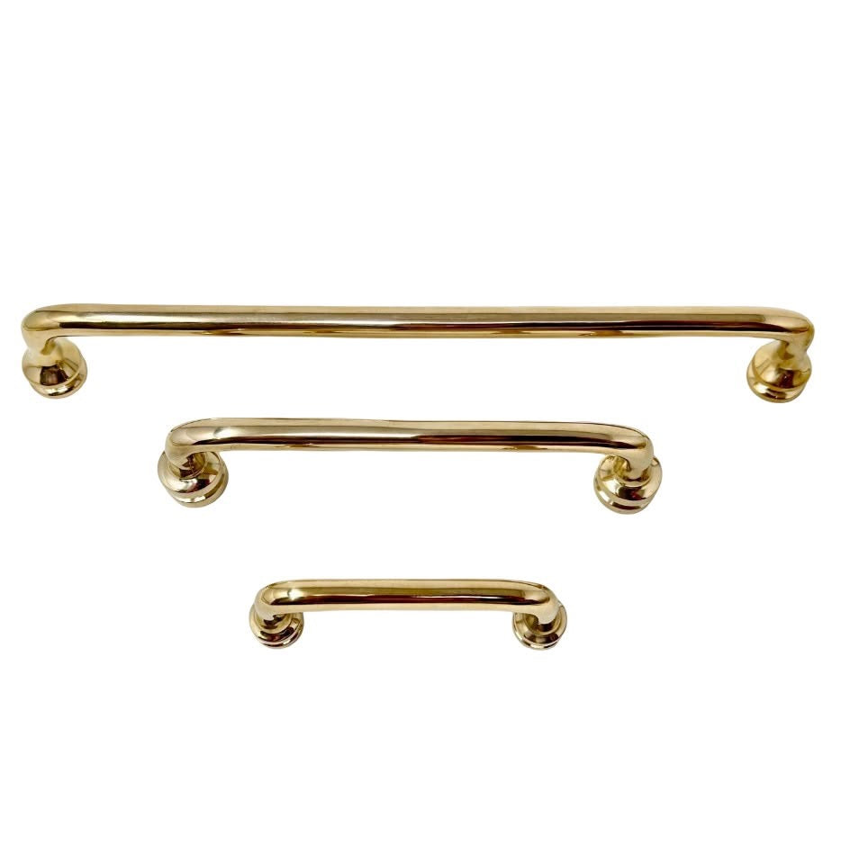Unlacquered Brass Reeded Handle With Optional Backplate