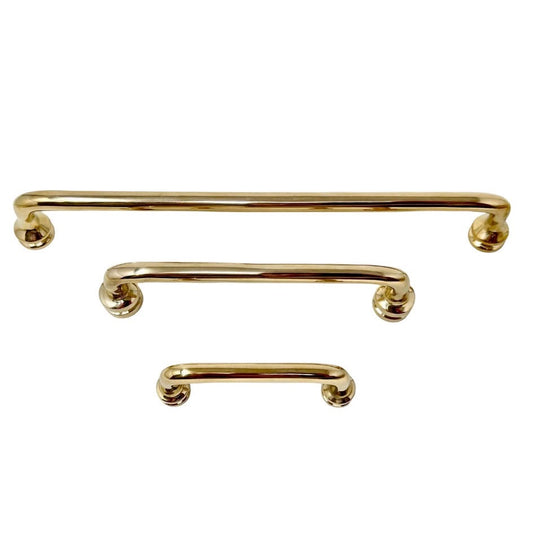 Unlacquered Brass Reeded Handle With Optional Backplate