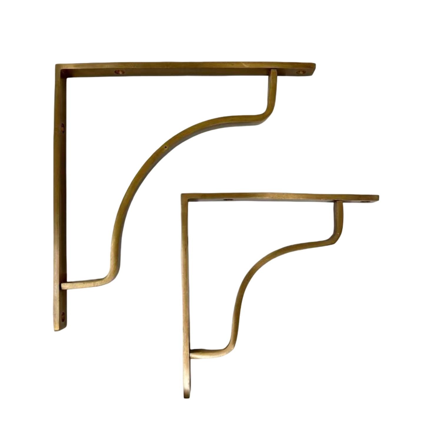 Unlacquered Timeless Solid Brass Shelf Bracket