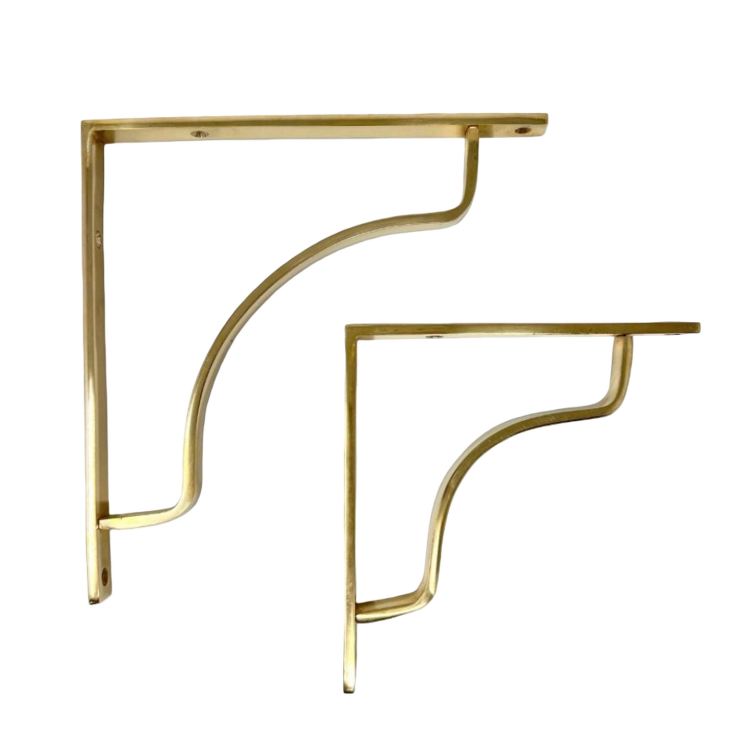 Unlacquered Timeless Solid Brass Shelf Bracket