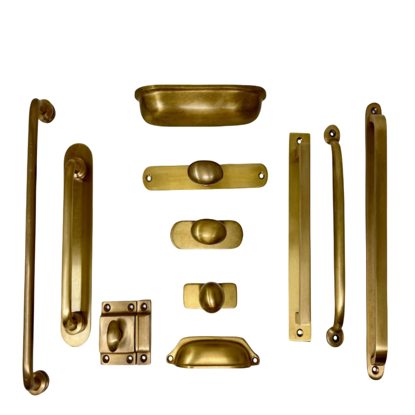 Unlacquered Brass Square Backplate Handle