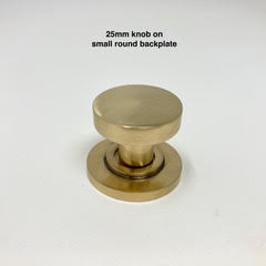 Flat Knob in Solid Polished Brass | 25mm and 30mm | Cabinet Knobs and Handles | I00% Brass | Kitchen Handle Replacement