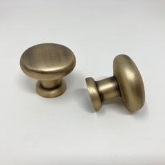 Aged Solid Brass 38mm Traditional Chunky Knob | 38mm x 25mm| Cabinet Knobs and Handles | I00% Brass | Kitchen Handle Replacement