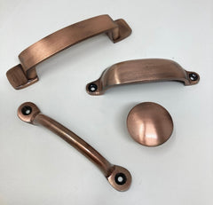 Antique Copper Handles & Cabinet Knob. Rustic Iron Hardware for Home Décor, Drawers, and Furniture Renovation