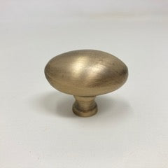 Aged Solid Lacquered Brass Oval Knob | 38mm x 25mm| Cabinet Knobs and Handles | I00% Brass | Kitchen Handle Replacement