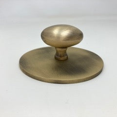 Aged Solid Lacquered Brass Oval Knob | 38mm x 25mm| Cabinet Knobs and Handles | I00% Brass | Kitchen Handle Replacement