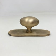 Aged Solid Lacquered Brass Oval Knob | 38mm x 25mm| Cabinet Knobs and Handles | I00% Brass | Kitchen Handle Replacement