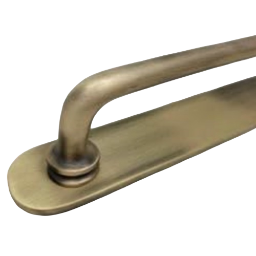 Lacquered Antique Brass Reeded Handle With Backplate