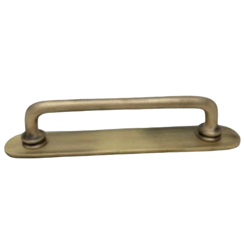 Lacquered Antique Brass Reeded Handle With Backplate