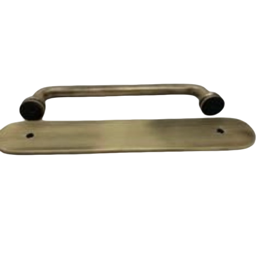 Lacquered Antique Brass Reeded Handle With Backplate