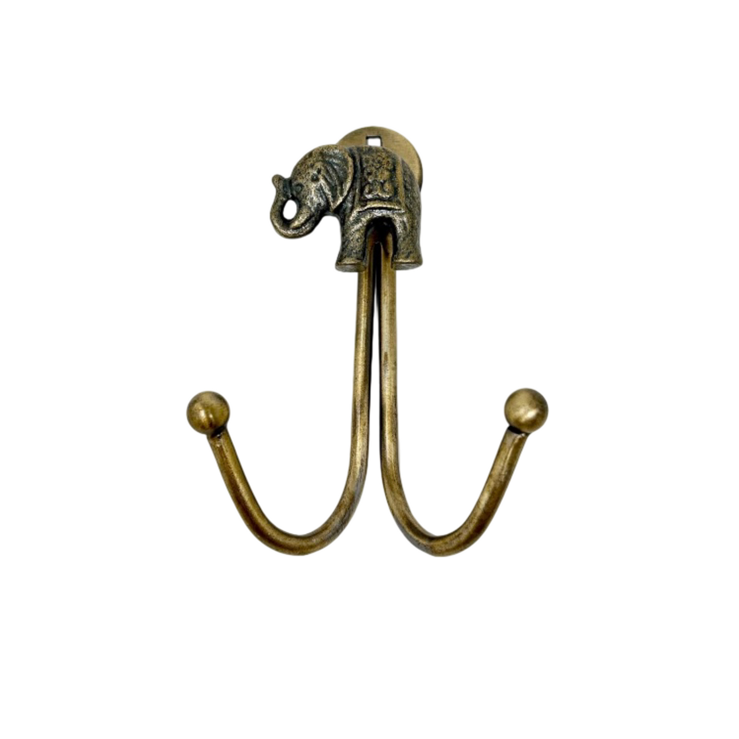 Double Antique Brass Animal Wall Hooks