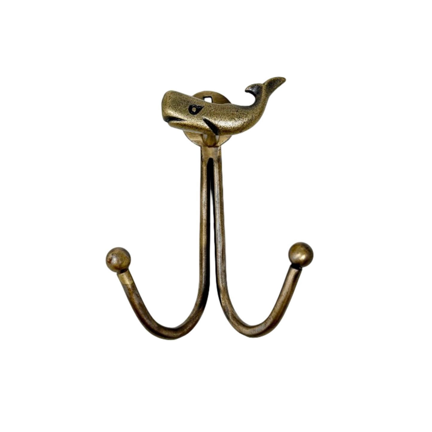 Double Antique Brass Marine Hooks