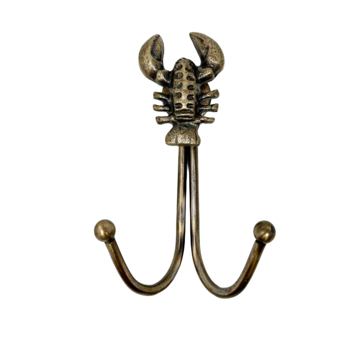 Double Antique Brass Marine Hooks
