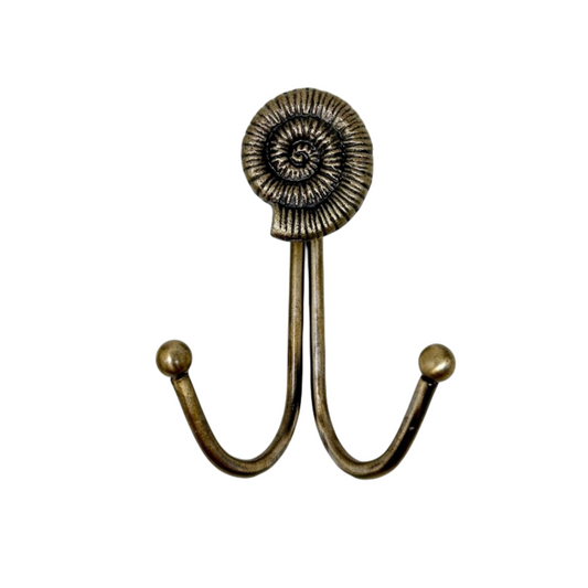 Double Antique Brass Marine Hooks