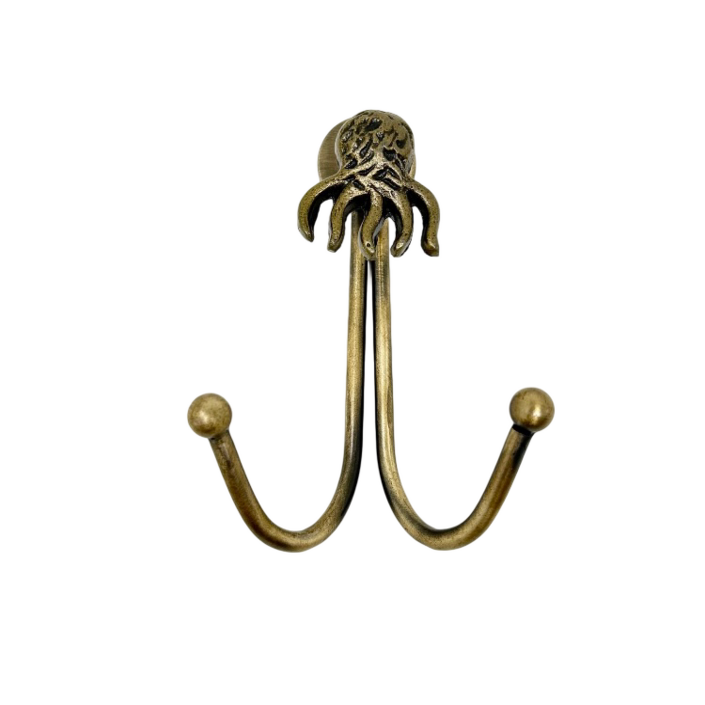 Double Antique Brass Marine Hooks