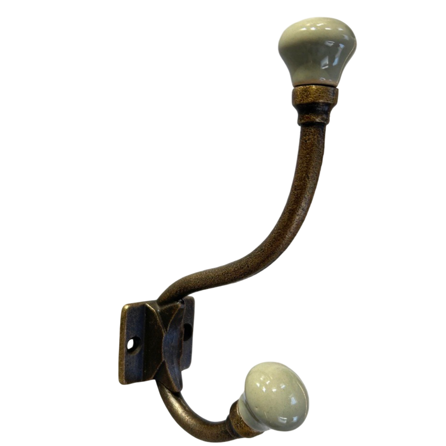 Ceramic Antique Brass Hooks in Large & Small