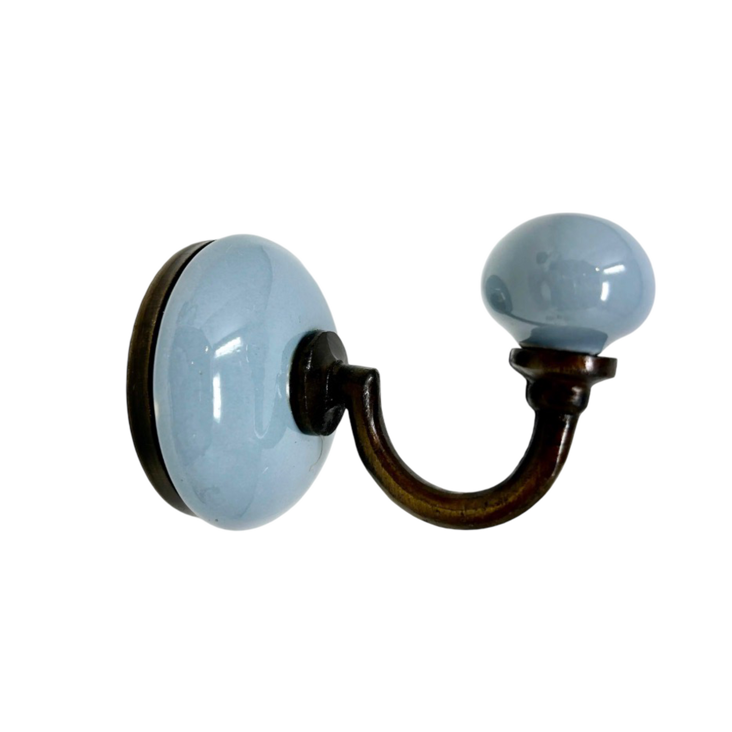 Ceramic Hook with Antique Brass