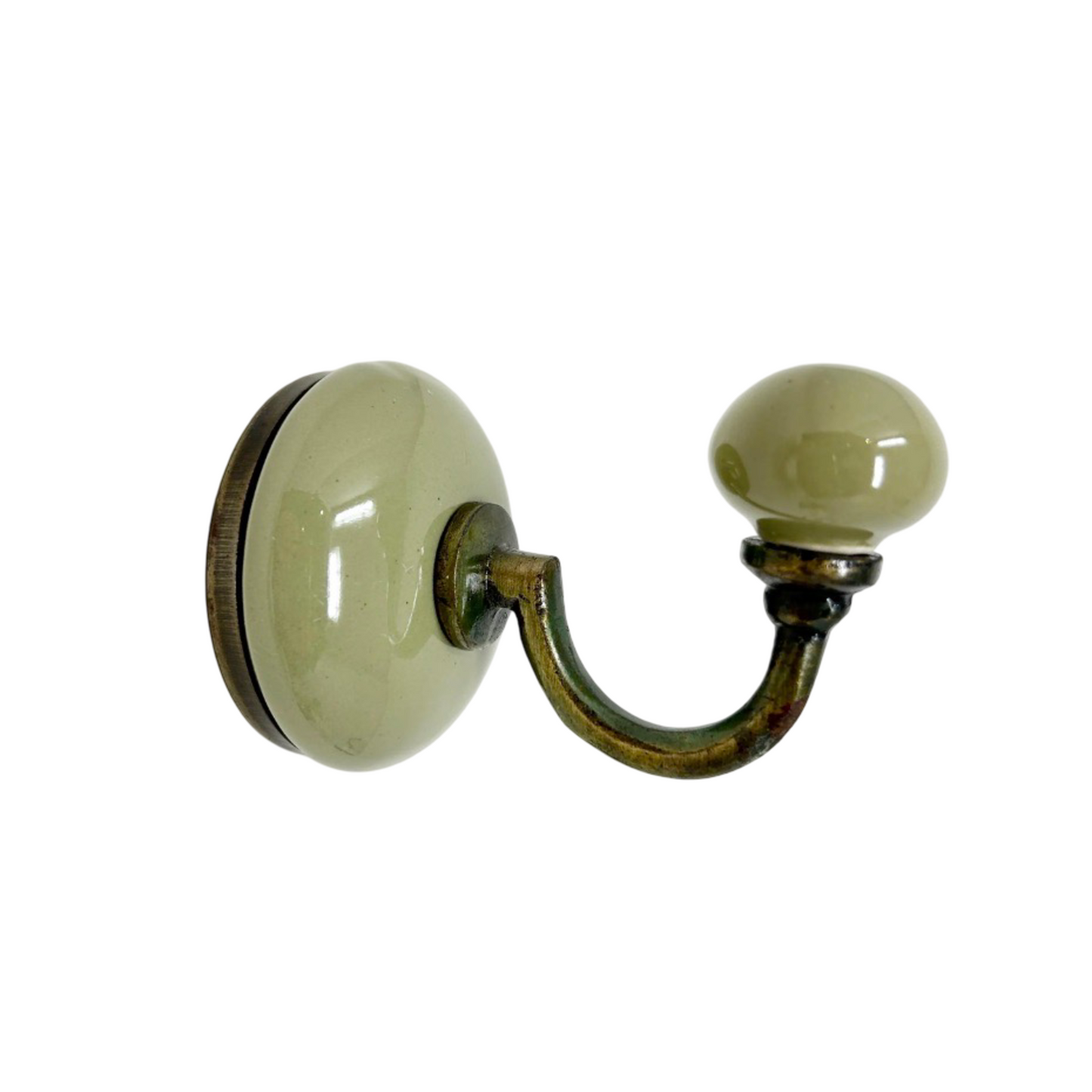 Ceramic Hook with Antique Brass