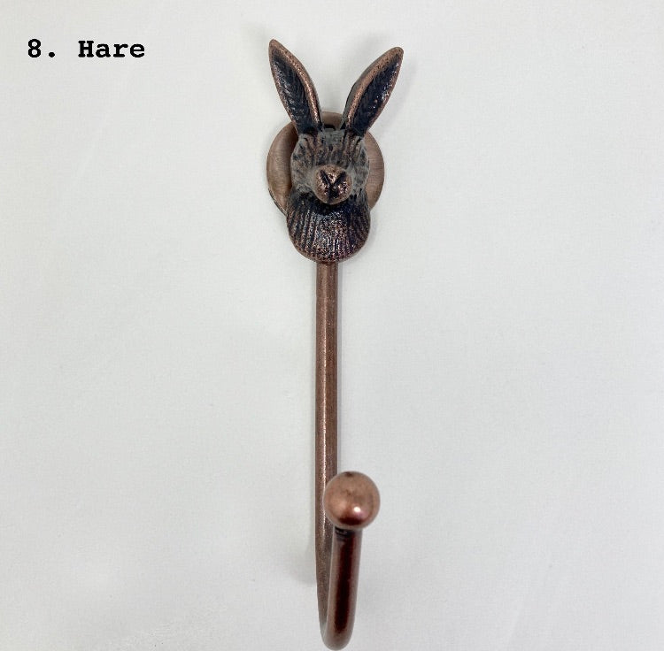 Antique Copper Animal Metal Hooks. Versatile Tie-Back & Towel Hook for Bathroom and Bedroom, Durable Iron Construction