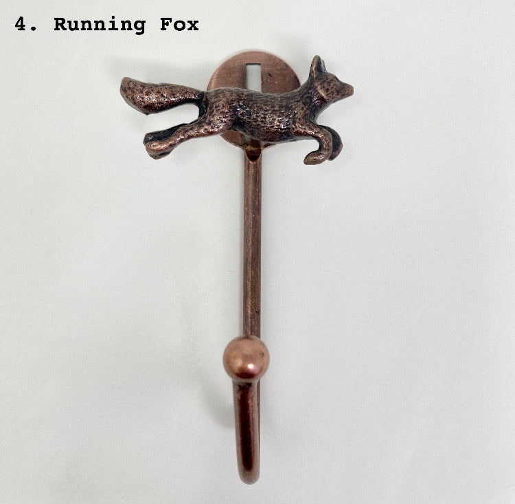 Antique Copper Animal Metal Hooks. Versatile Tie-Back & Towel Hook for Bathroom and Bedroom, Durable Iron Construction