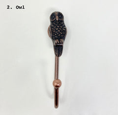 Antique Copper Animal Metal Hooks. Versatile Tie-Back & Towel Hook for Bathroom and Bedroom, Durable Iron Construction