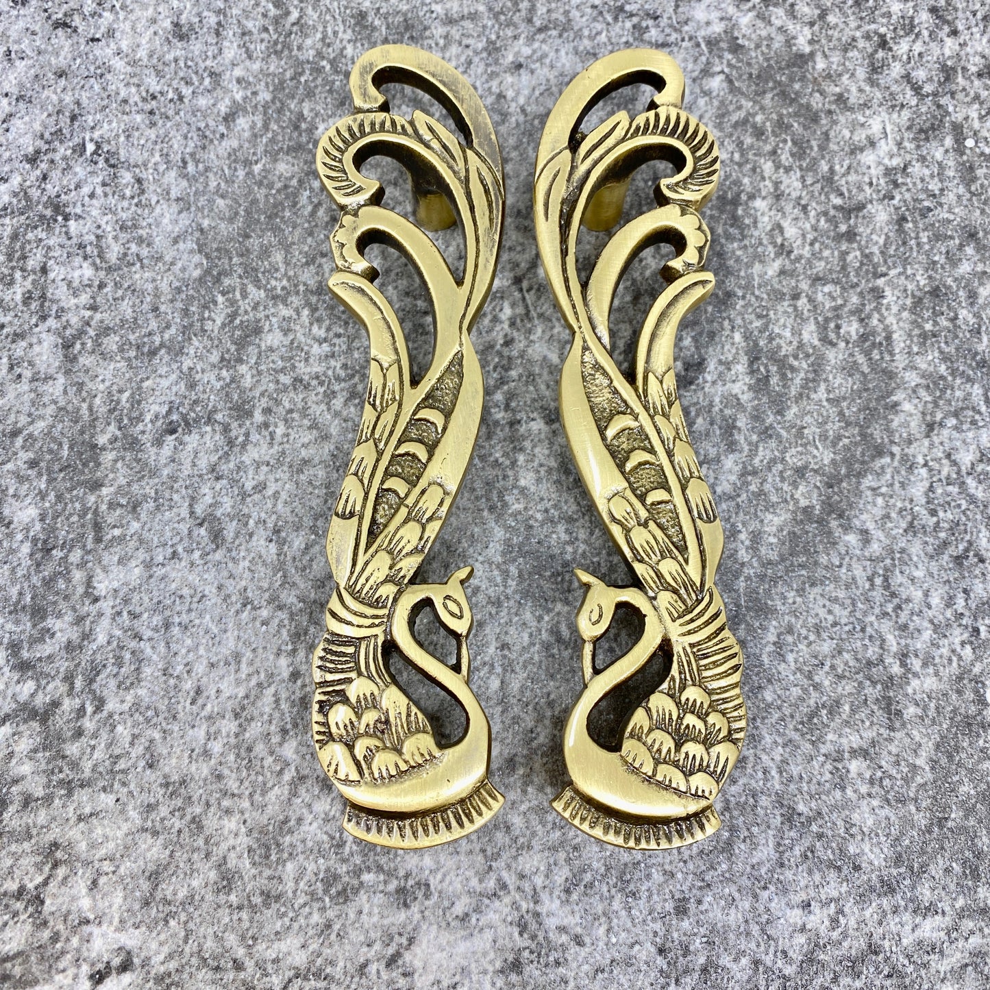 Solid Brass Peacock Handles