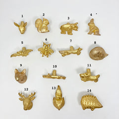 Old Gold Antique Gold Vintage Cabinet Handles Iron Handmade Metal Animal Cupboard Door, Drawer Pulls