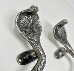 Solid Brass Antique Pewter Pair Snake Cobra Long Handles