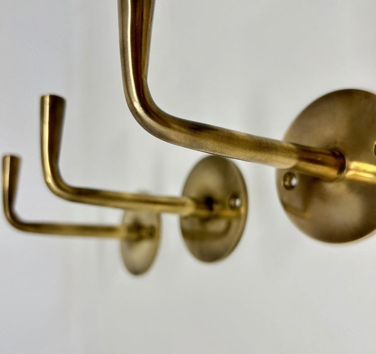 UNLACQUERED Solid Brass Elegant Hook, Ceiling Hook for Hanging, Organizing, & Décor with a Rustic, Classic Finish