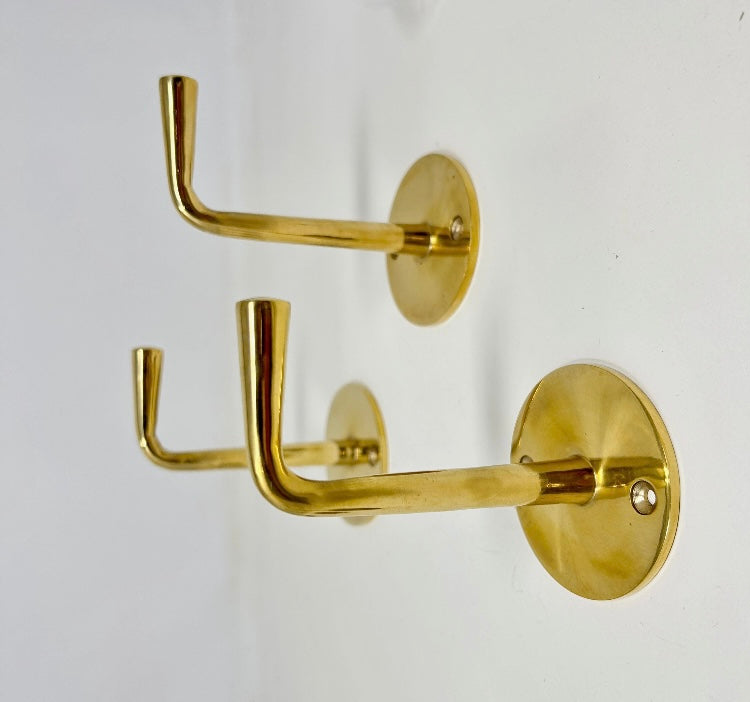 UNLACQUERED Solid Brass Elegant Hook