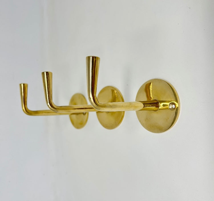 UNLACQUERED Solid Brass Elegant Hook