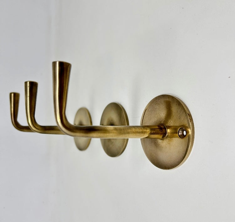 UNLACQUERED Solid Brass Elegant Hook