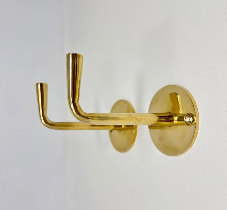 UNLACQUERED Solid Brass Elegant Hook