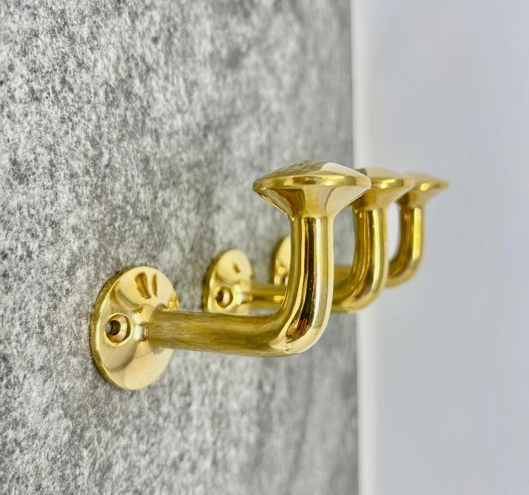 UNLACQUERED Solid Brass Dome Hook | Ceiling Hook