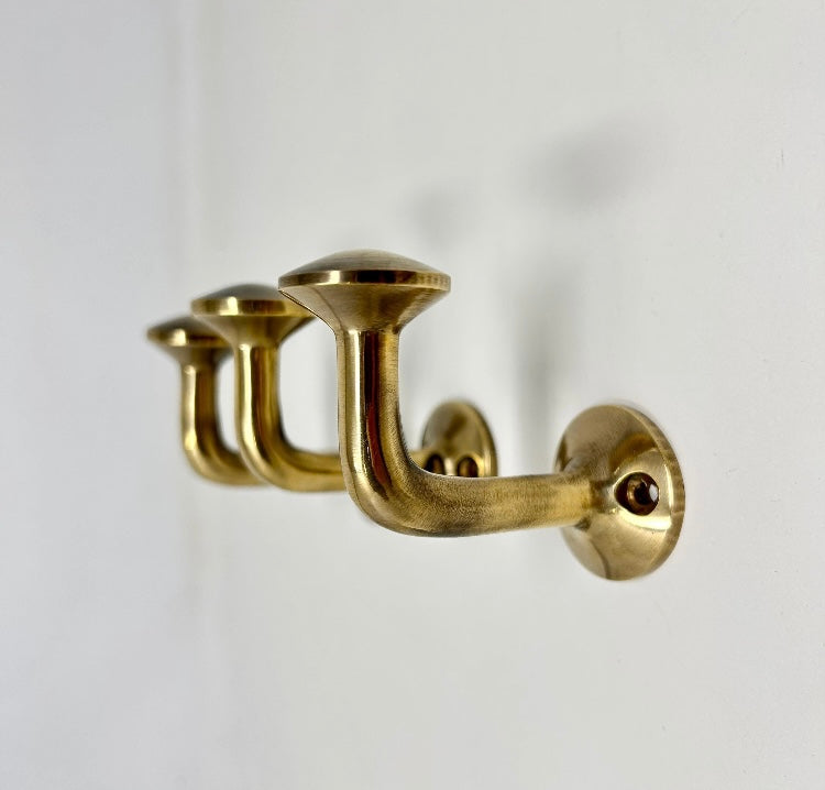 UNLACQUERED Solid Brass Dome Hook | Ceiling Hook