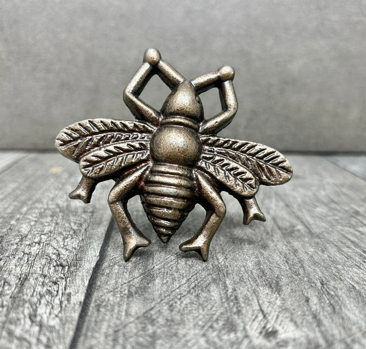 GIANT Antique Brass Bee Insect Drawer Knob Metal Cabinet Knobs Dresser Knob Cabinet Knob