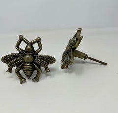 GIANT Antique Brass Bee Insect Drawer Knob Metal Cabinet Knobs Dresser Knob Cabinet Knob