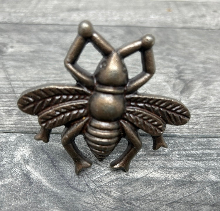 GIANT Antique Brass Bee Insect Drawer Knob Metal Cabinet Knobs Dresser Knob Cabinet Knob